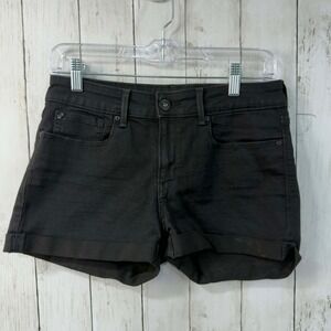 DENIZEN FROM LEVIS Women's Low Rise Shortie Black Denim Shorts Size 13 W31